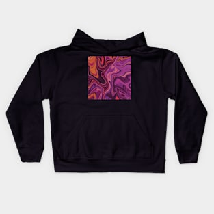 Flowing liquid colors in violet Kids Hoodie